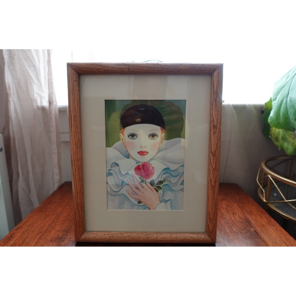 80s vintage scan décor framed artwork artist signed Bettoli 11x9 inches‎